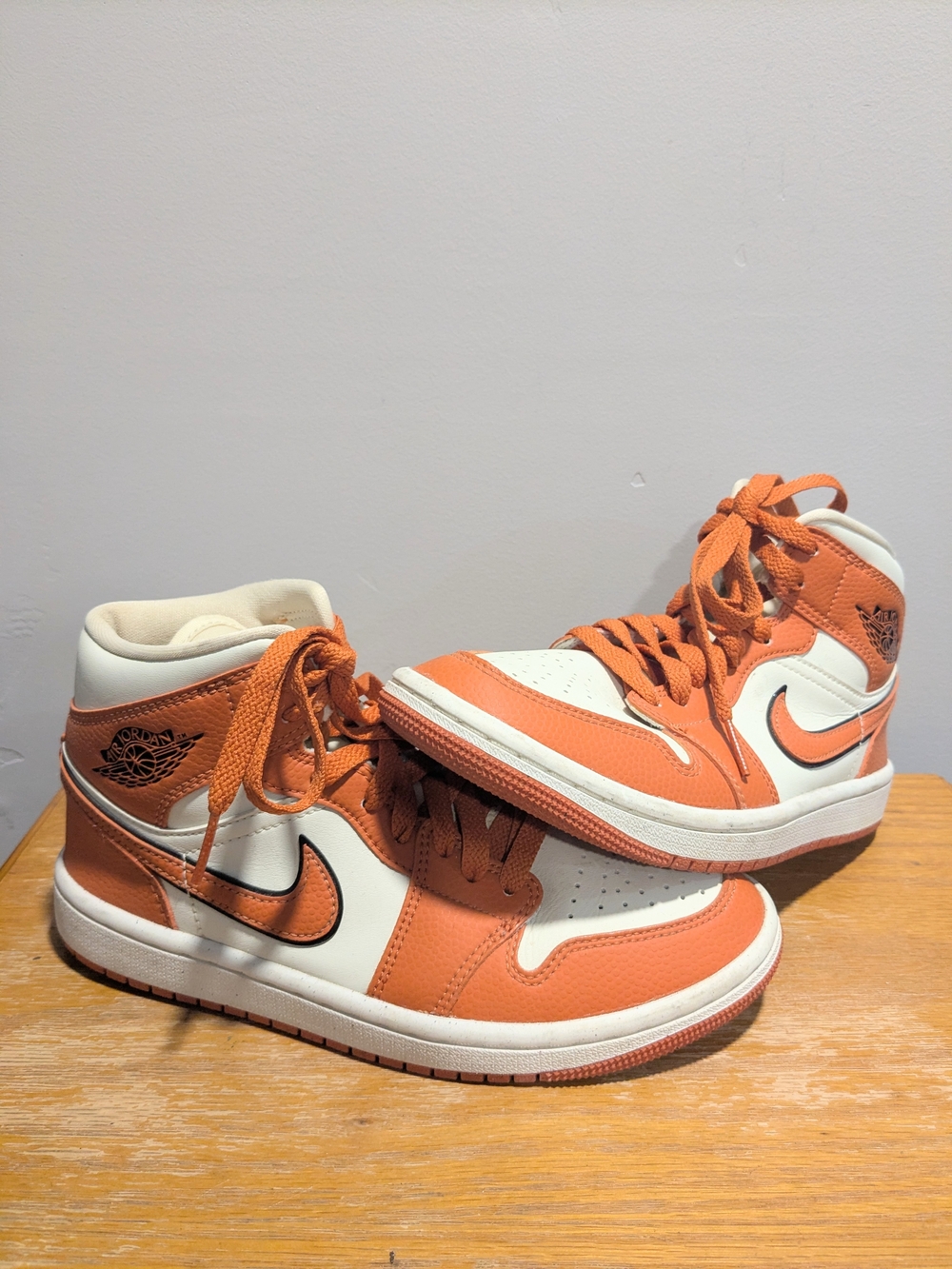 Nike Air Jordan 1 High Top Sneakers - Orange & White